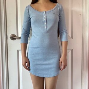 Abercrombie & Fitch Kids Button Up 3/4 Long Sleeves Blue Dress Girl's Size M